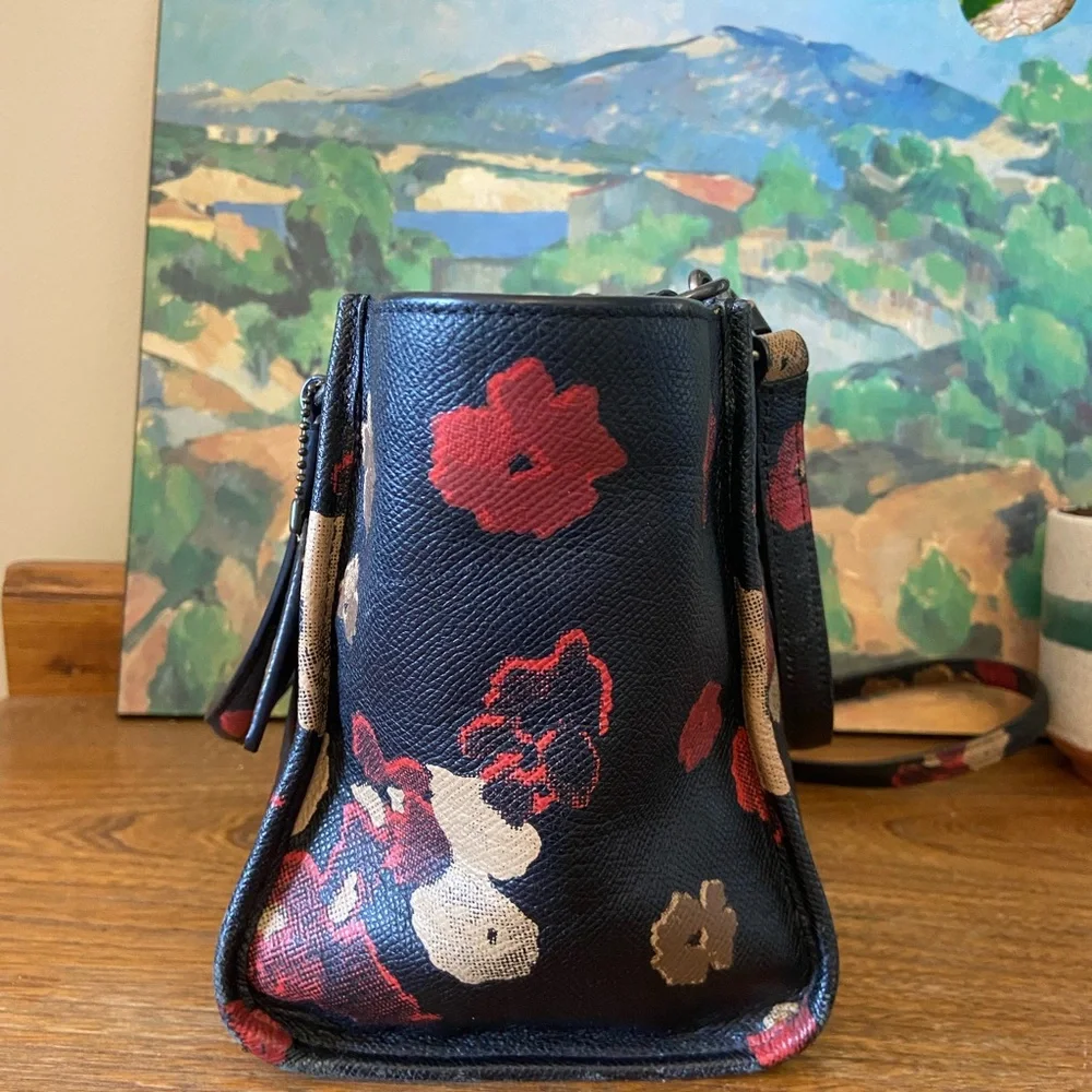 COACH CROSBY FLORAL FLOWER PRINTED LEATHER SATCHEL BAG PURSE 33856 MULTI_RARE - Picture 6 of 11